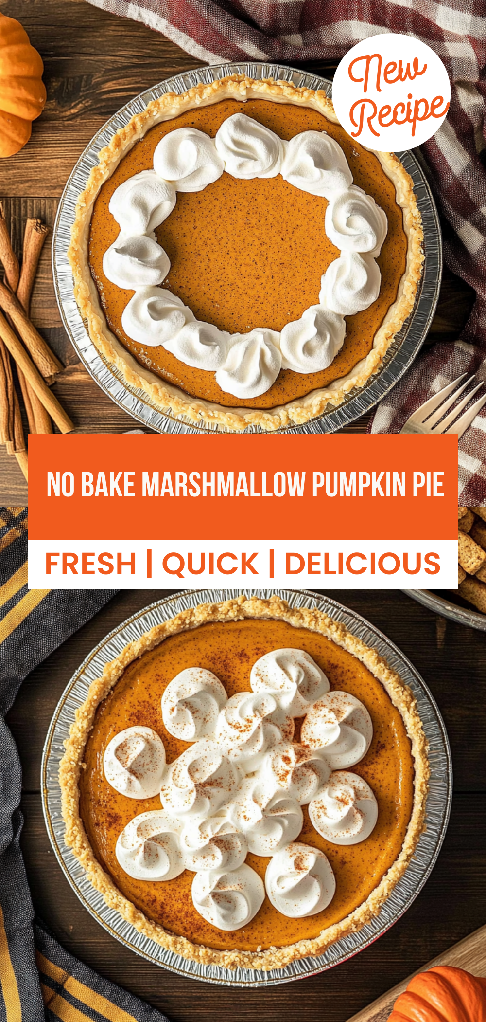 No Bake Marshmallow Pumpkin Pie