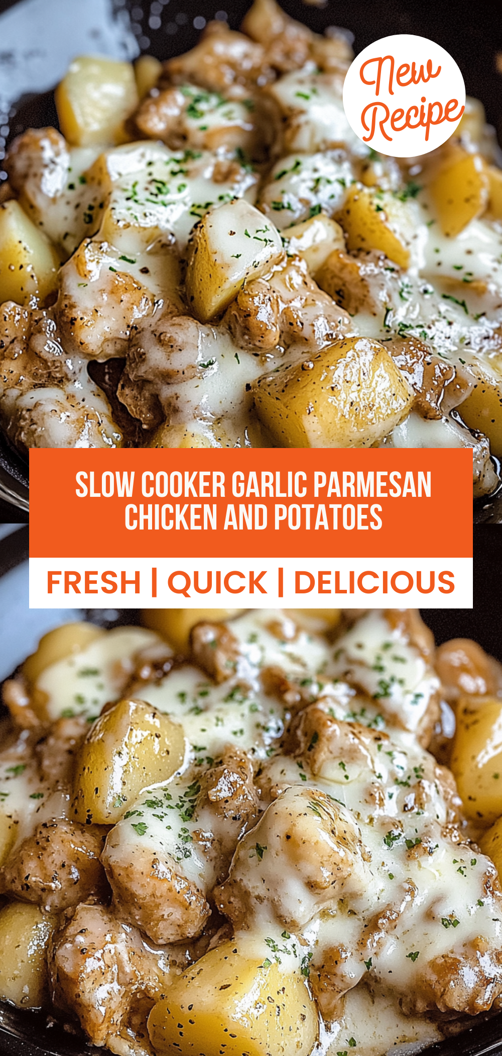 Slow Cooker Garlic Parmesan Chicken and Potatoes
