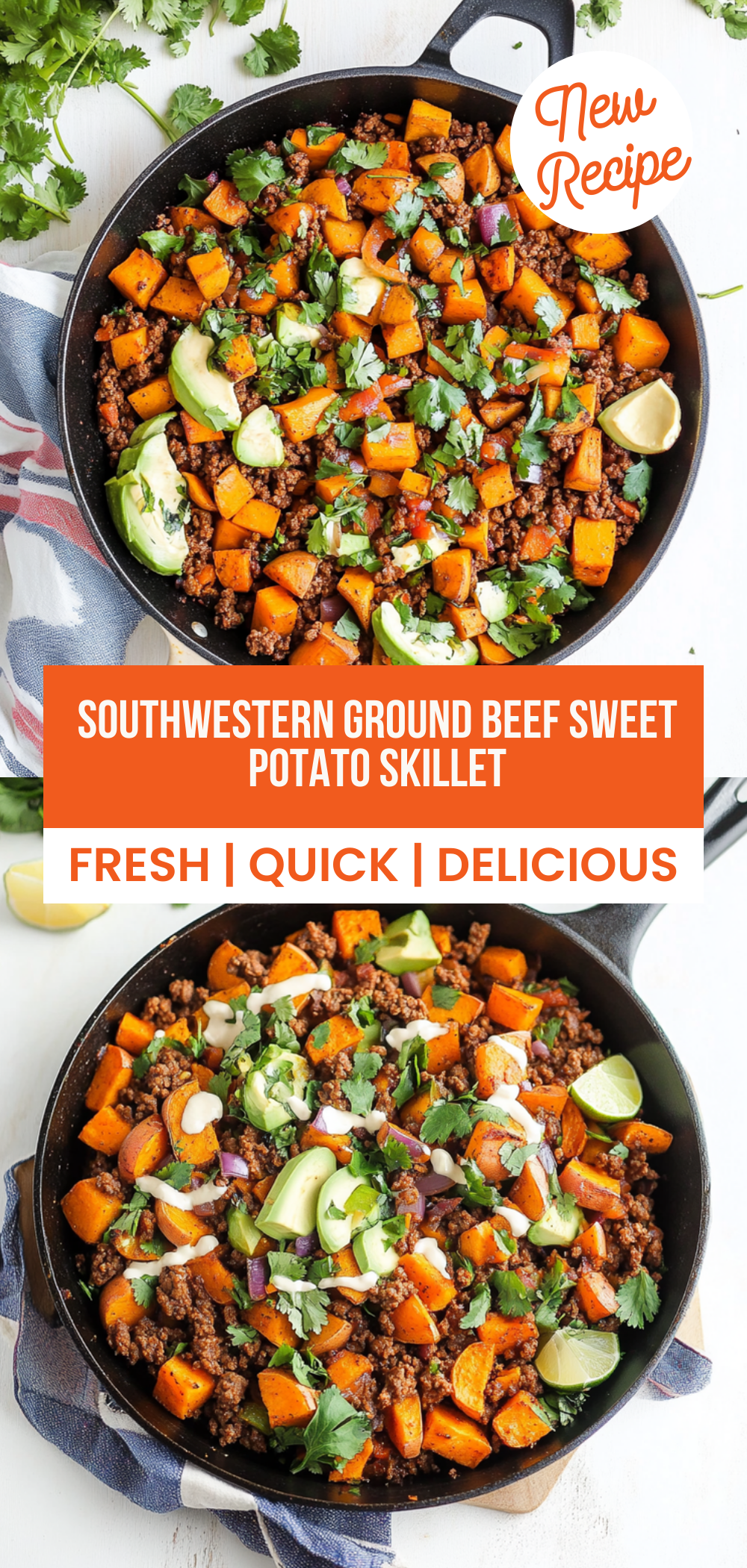 Southwestern Ground Beef Sweet Potato Skillet