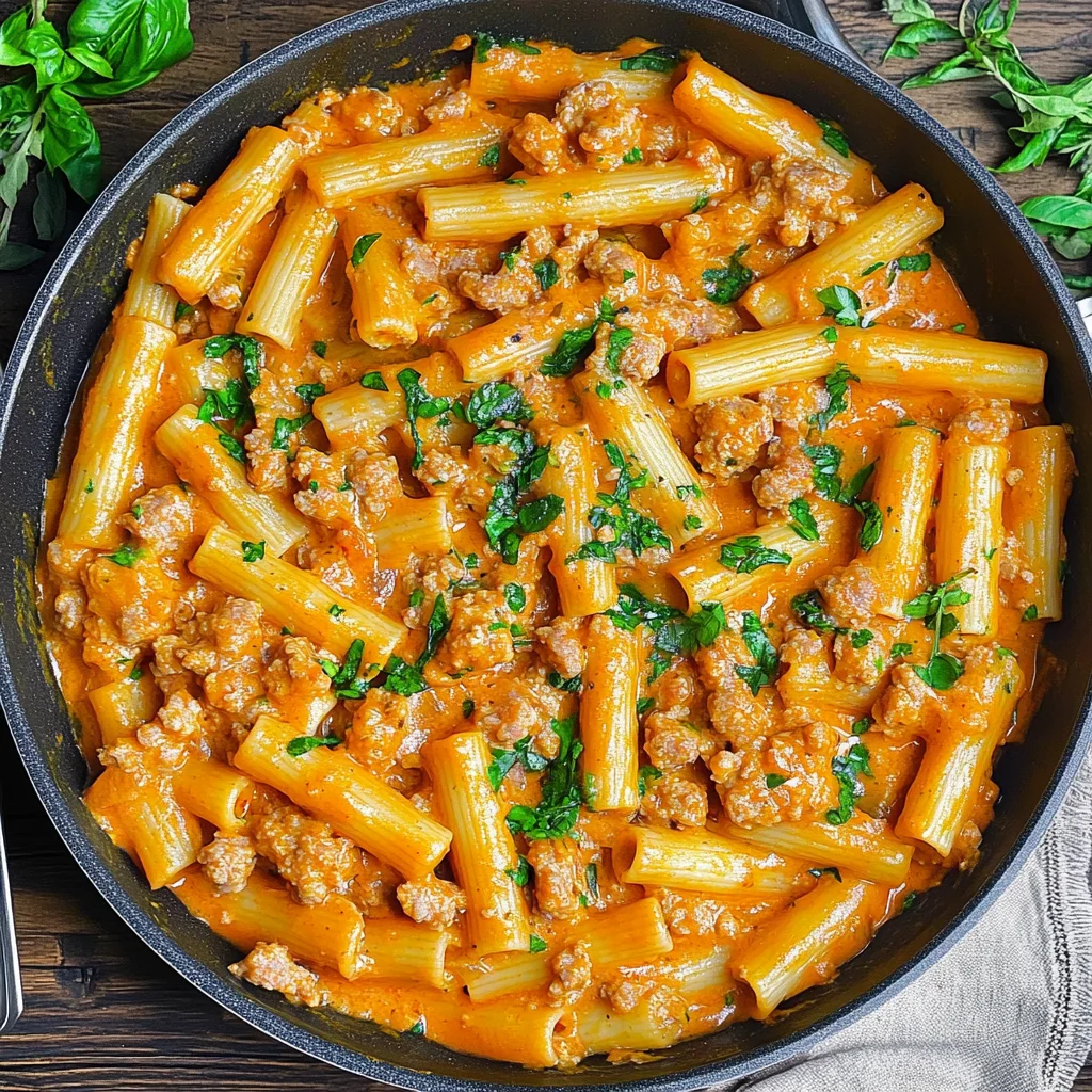 Creamy Sausage Rigatoni: A Quick and Flavorful Delight