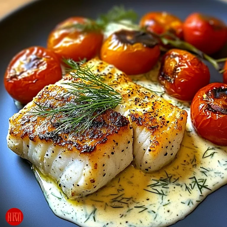 Grilled Cod with Roasted Tomatoes & Creamy Dill Sauce: Ir…