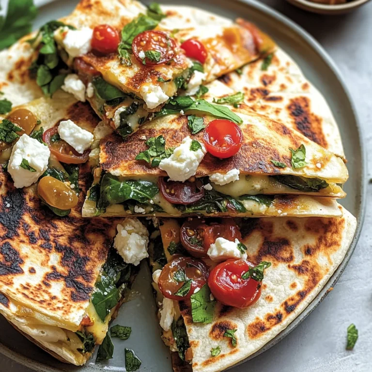 Mediterranean Quesadillas with Spinach, Feta, Mozzarella,…