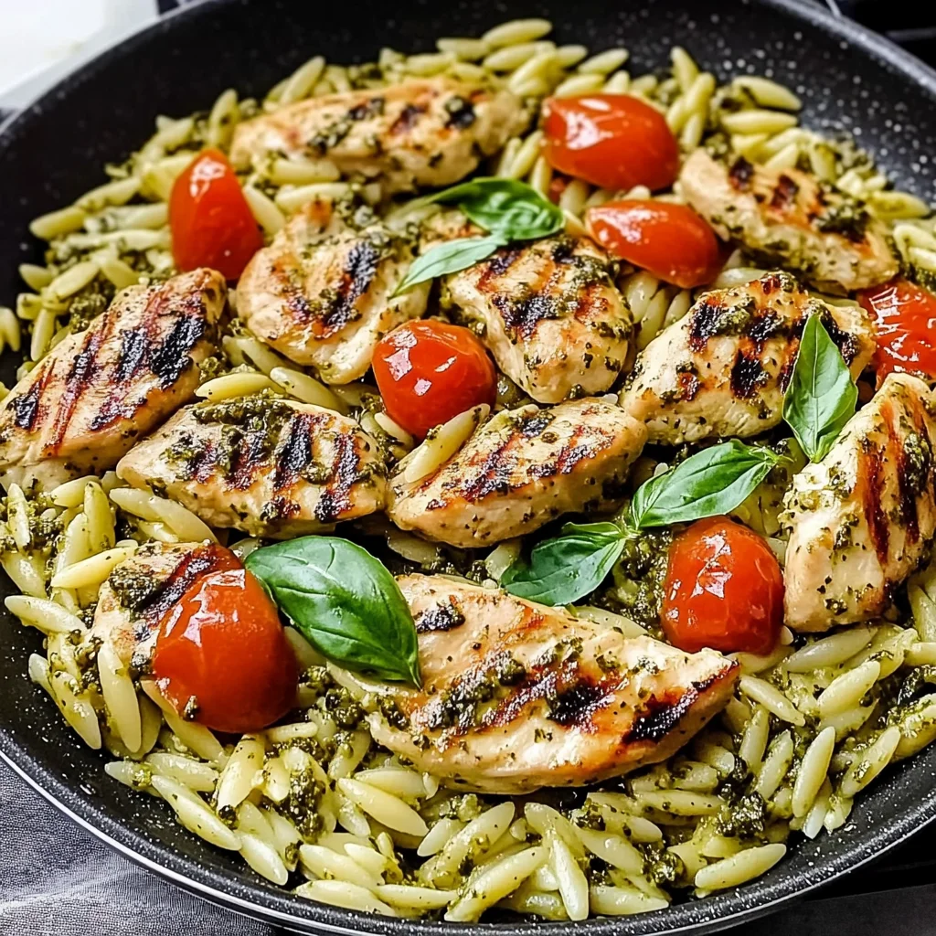One Pan Chicken & Pesto Orzo: A Flavorful Family Favorite