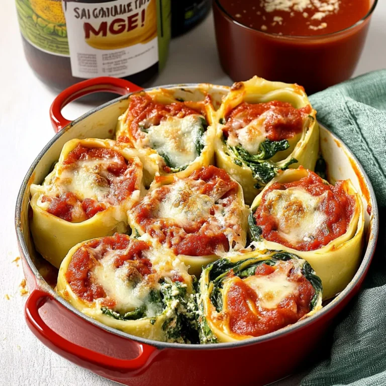 Spinach and Cheese Lasagna Pinwheels: A Cheesy Delight