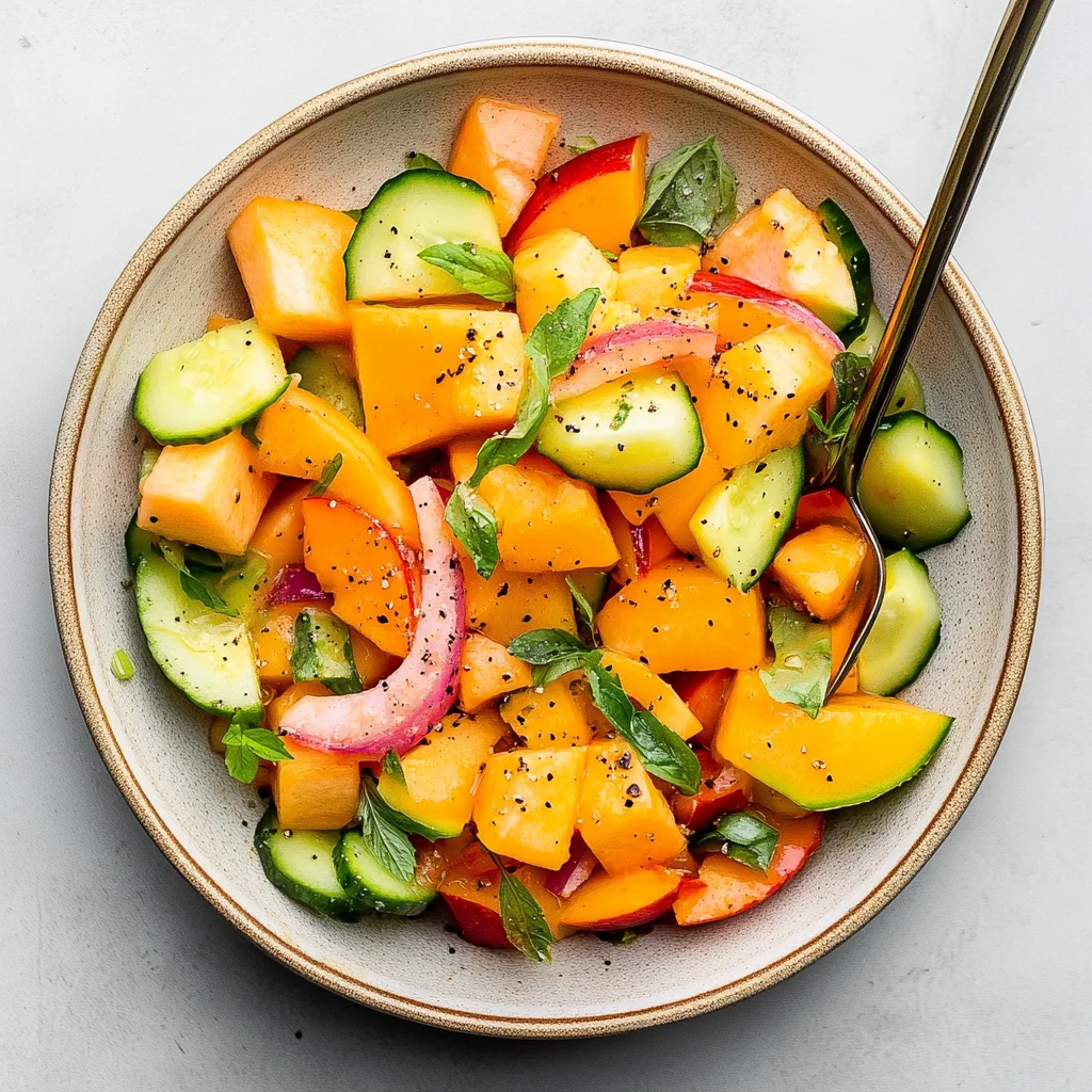 CANTALOUPE + CUCUMBER SALAD: Refreshingly Delicious Delight