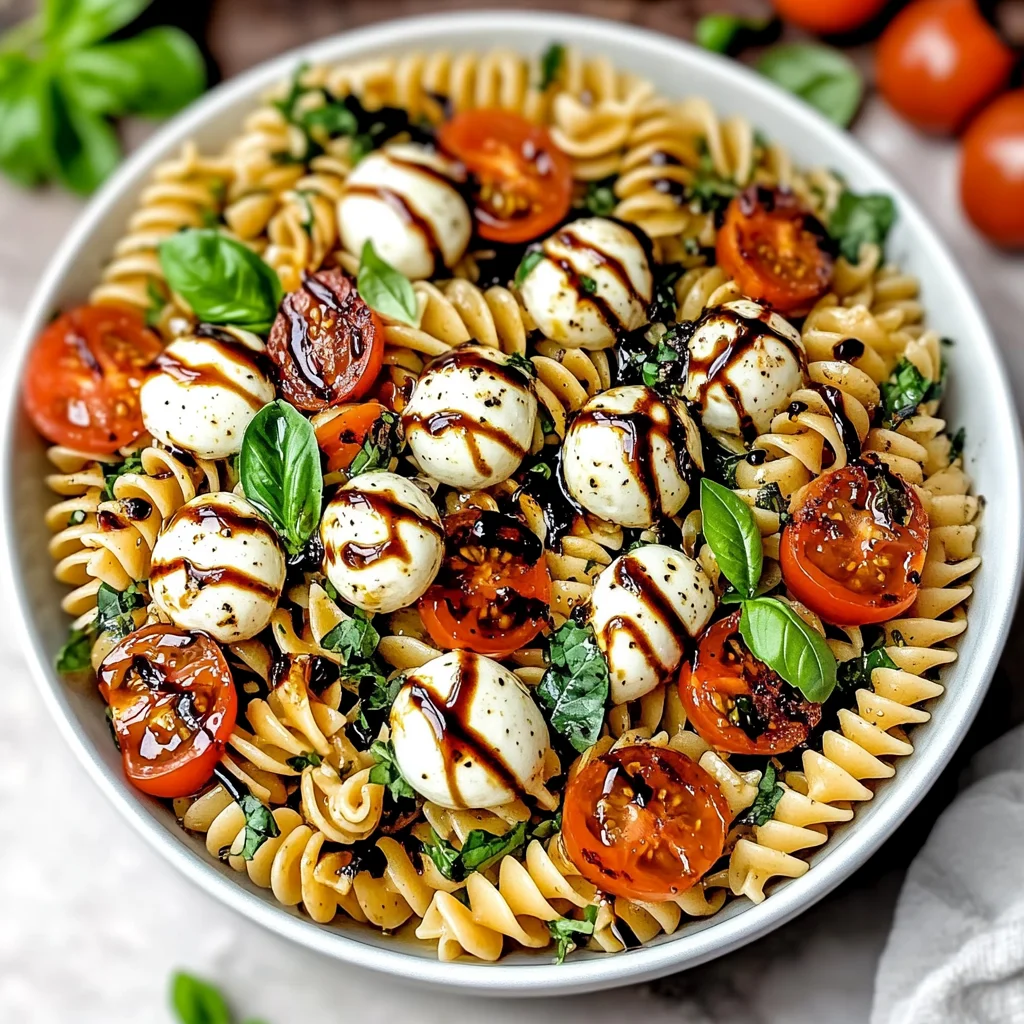 Caprese Pasta Salad with Balsamic Glaze: Quick & Flavorful