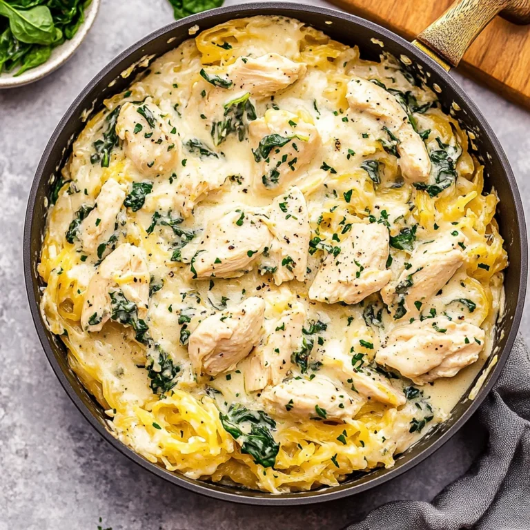 Chicken and Spinach Spaghetti Squash Alfredo: Creamy Delight