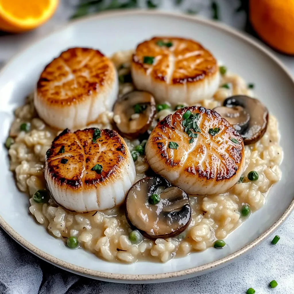 Easy Seared Scallops with Mushroom Risotto: Luxurious Del…