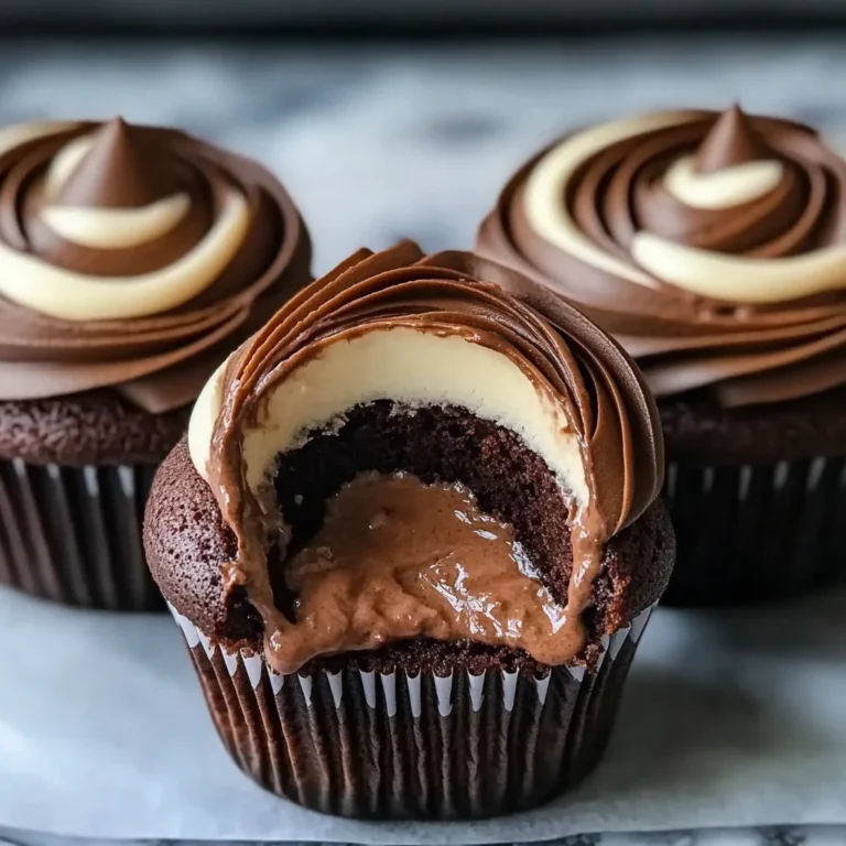 Swirled Chocolate Cupcakes with Creamy Chocolate Filling:…