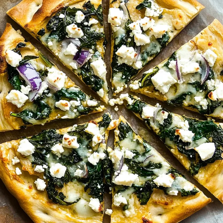 Tasty Spinach and Feta Flatbread Pizza: Quick & Delicious