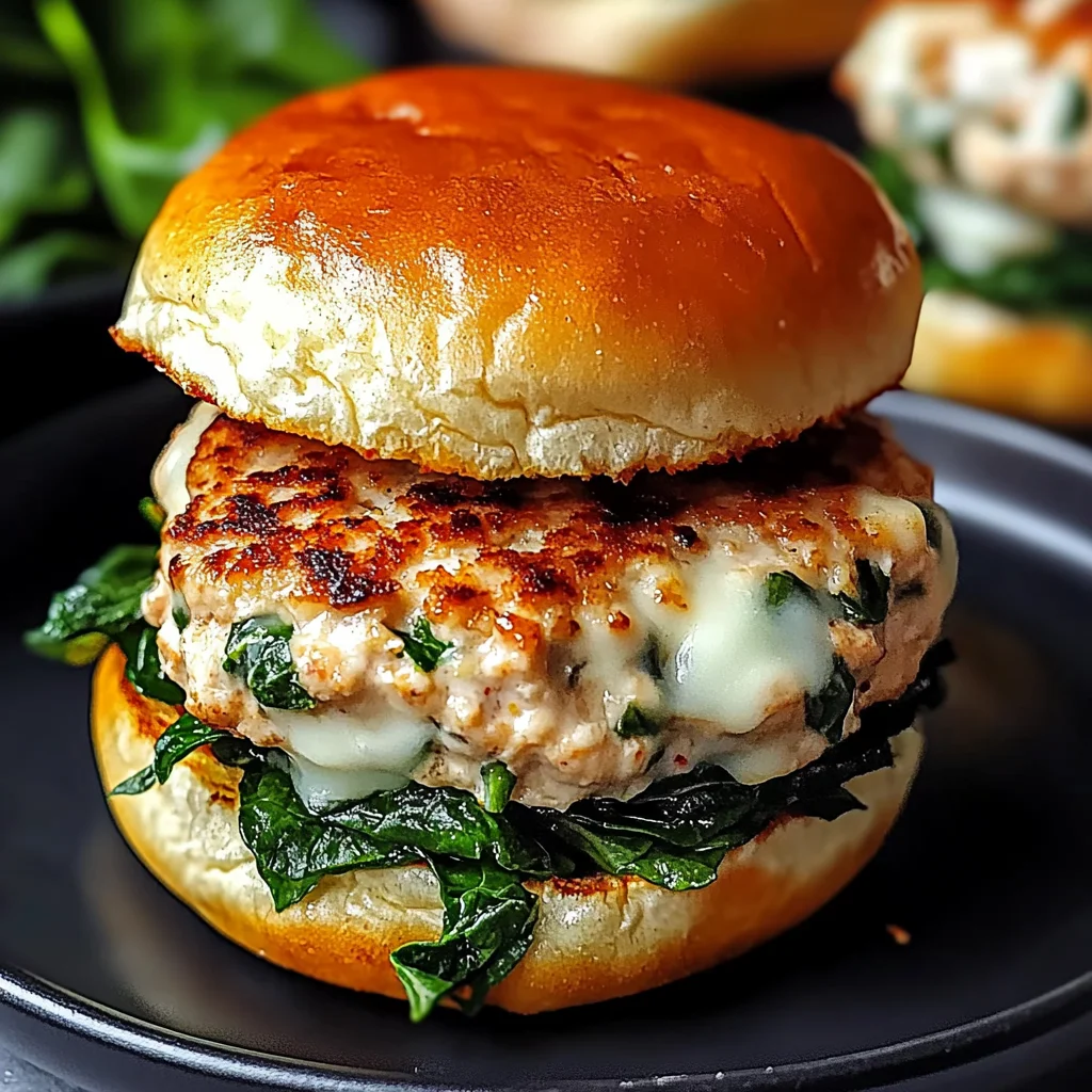 White Cheddar Spinach Chicken Burgers: Juicy & Flavorful