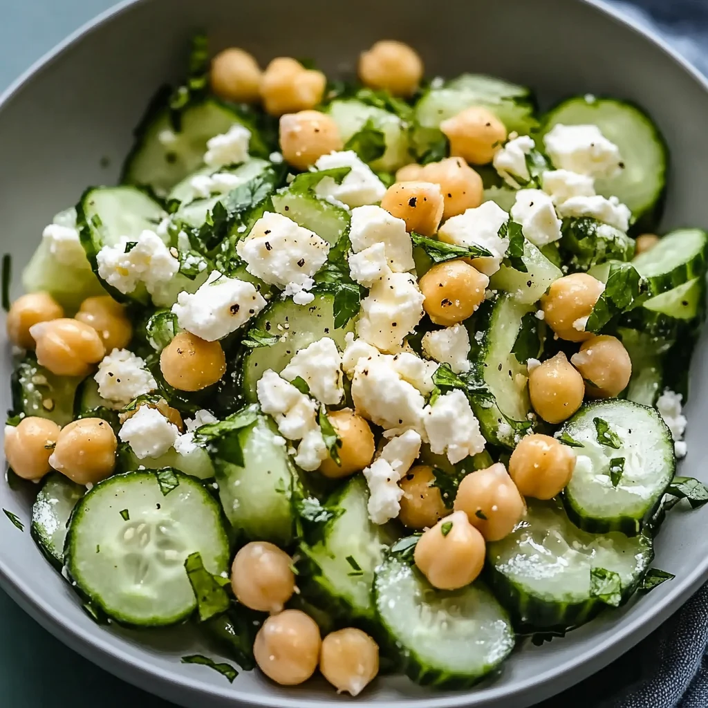 Cucumber Chickpea Feta Lemon: Refreshing and Energizing Bowl